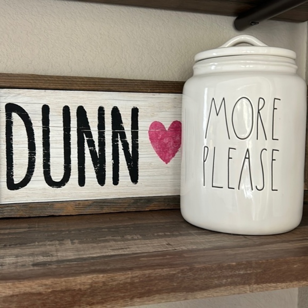 Rae Dunn Large ceramic Canister “More Please”
